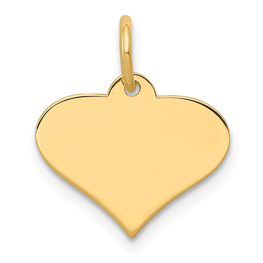 14k Plain .013 Gauge Engraveable Heart Disc Charm