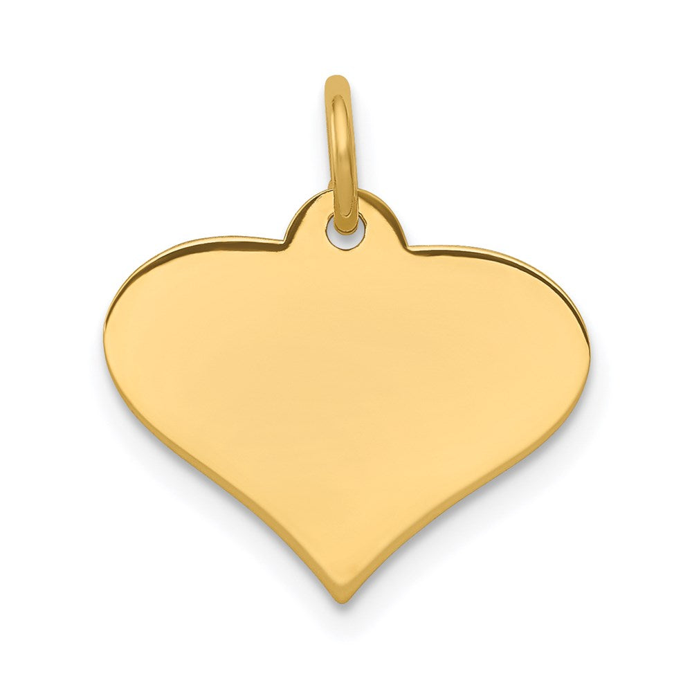 14k Plain .018 Gauge Engraveable Heart Disc Charm