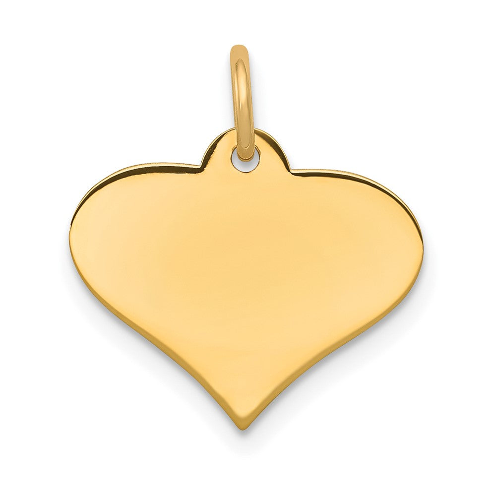 14k Plain .018 Gauge Engraveable Heart Disc Charm