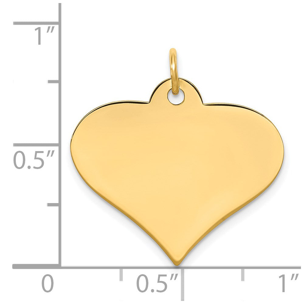 14k Plain .027 Gauge Engraveable Heart Disc Charm