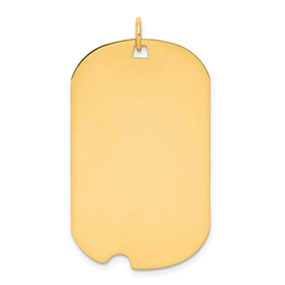 14k Plain .011 Gauge Engravable Dog Tag w/Notch Disc Charm