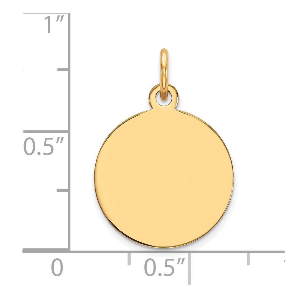 14k Plain .011 Gauge Circular Engravable Disc Charm