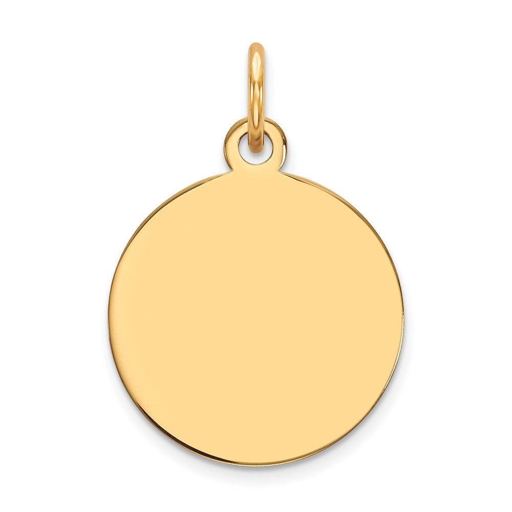 14k Plain .011 Gauge Circular Engravable Disc Charm