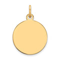 14k Plain .013 Gauge Circular Engravable Disc Charm