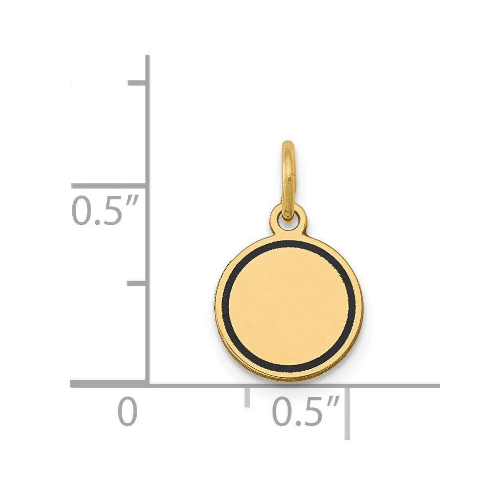 14k w/Enamel .027 Gauge Circular Engravable Disc Charm