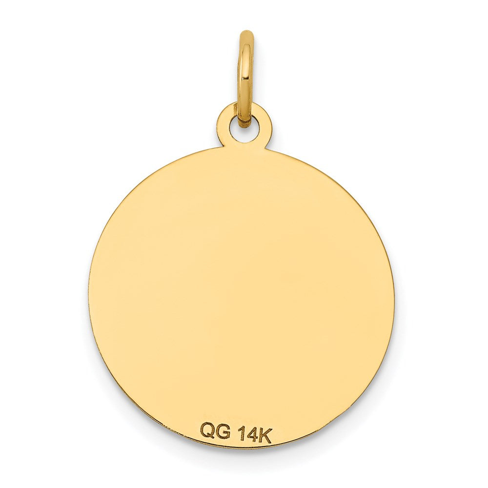 14k w/Enamel .027 Gauge Circular Engravable Disc Charm