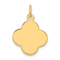 14k Plain .027 Gauge Engravable Quatrefoil Disc Charm