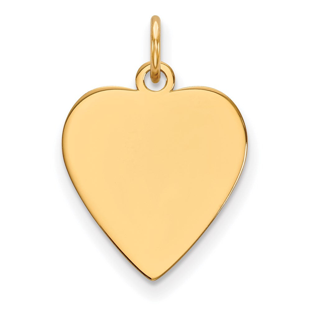 14k Plain .013 Gauge Heart Engravable Disc Charm
