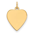 14k Plain .018 Gauge Heart Engravable Disc Charm