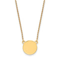 14k Plain .027 Gauge Circular Engravable Disc Necklace