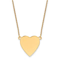 14k Plain .018 Gauge Heart Engravable Disc Necklace