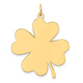 14k Plain .018 Gauge Engravable Clover Disc Charm