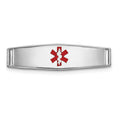 14K WG Epoxy Enameled Medical ID Ctr Soft Diamond Shape Plate # 813