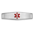 14K WG Epoxy Enameled Medical ID Ctr Soft Diamond Shape Plate # 816