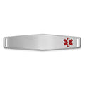 14K WG Epoxy Enameled Medical ID Off Ctr Soft Diamond Shape Plate # 818