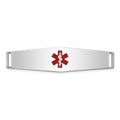 14K WG Epoxy Enameled Medical ID Ctr Soft Diamond Shape Plate # 819