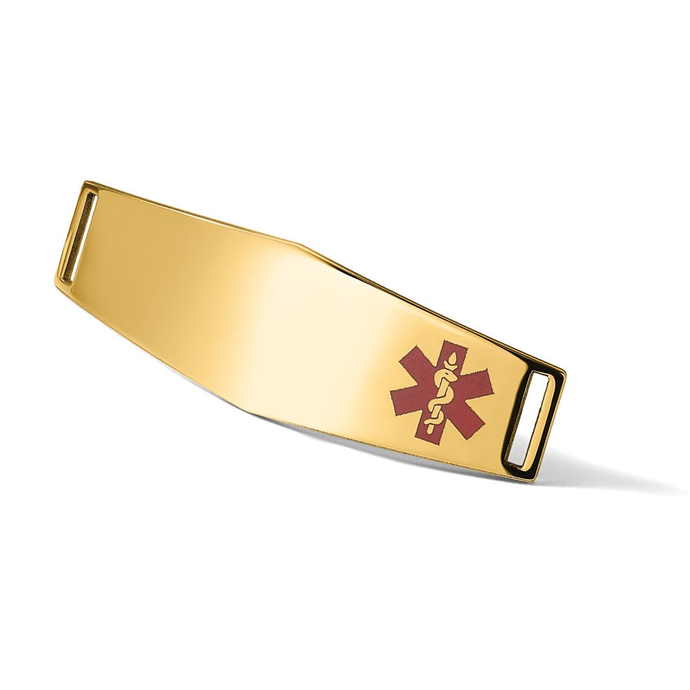 14K Epoxy Enameled Medical ID Off Ctr Soft Diamond Shape Plate # 820