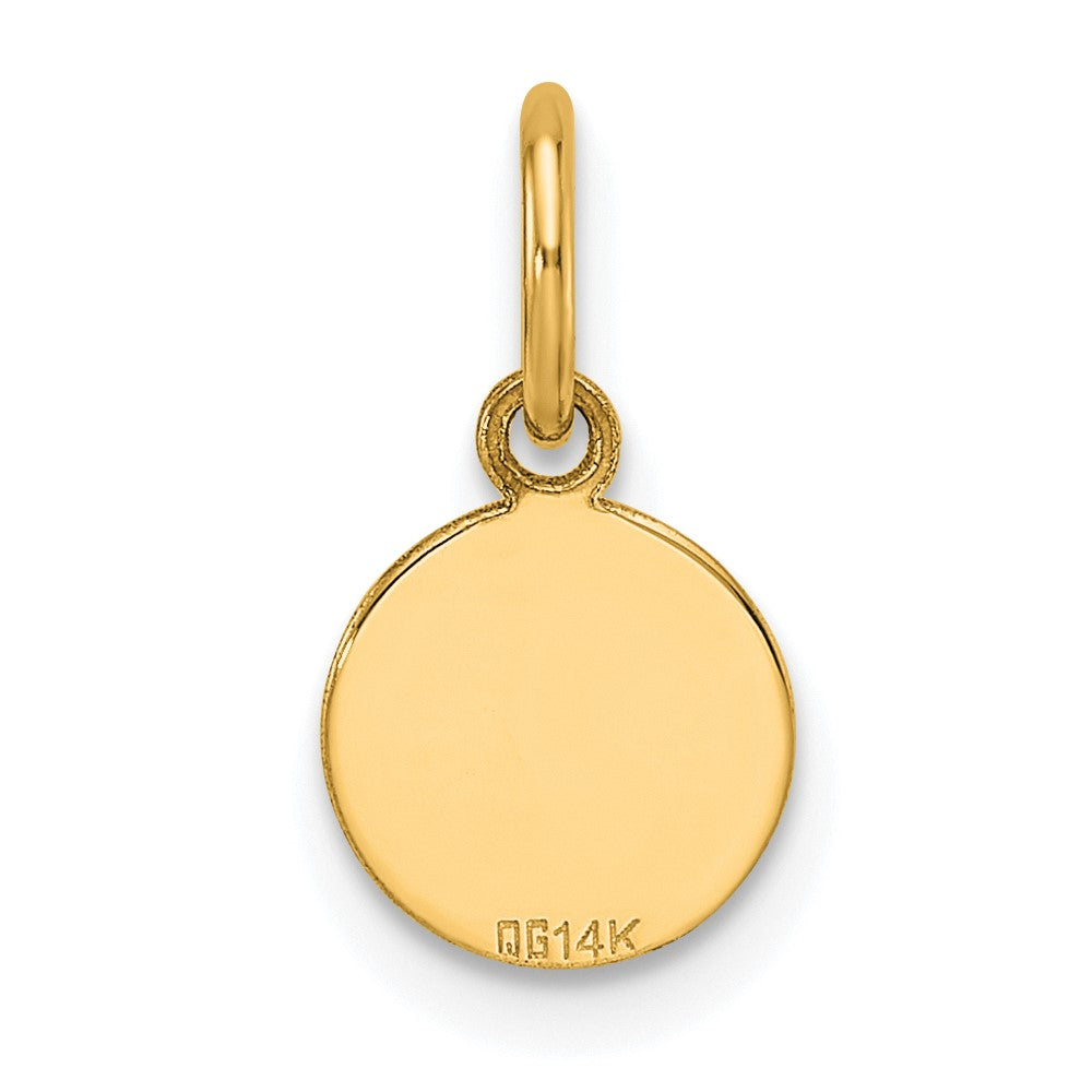14k Plain .013 Gauge Circular Engravable Disc Charm
