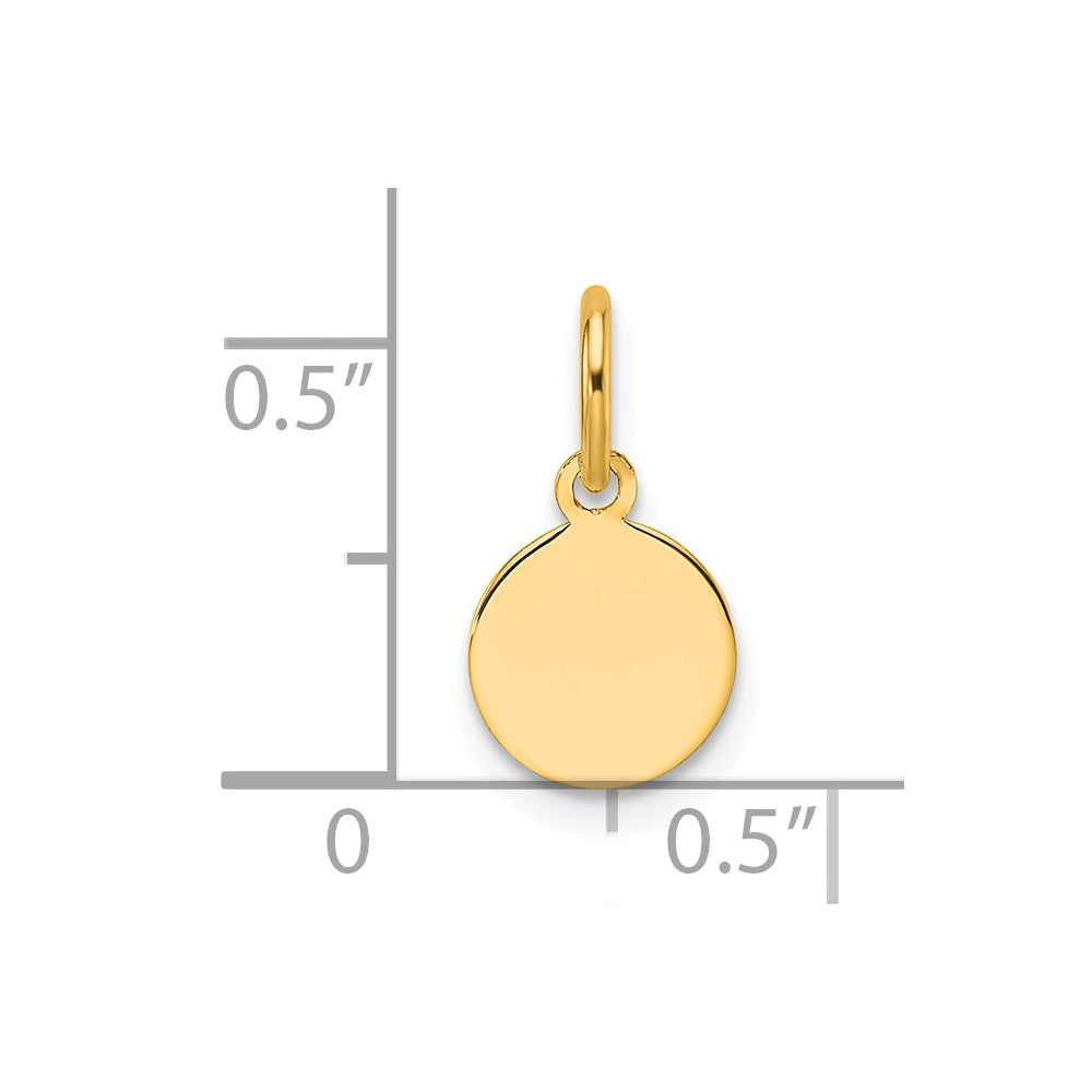 14k Plain .018 Gauge Circular Engravable Disc Charm