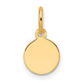 10k Plain .013 Gauge Circular Engravable Disc Charm