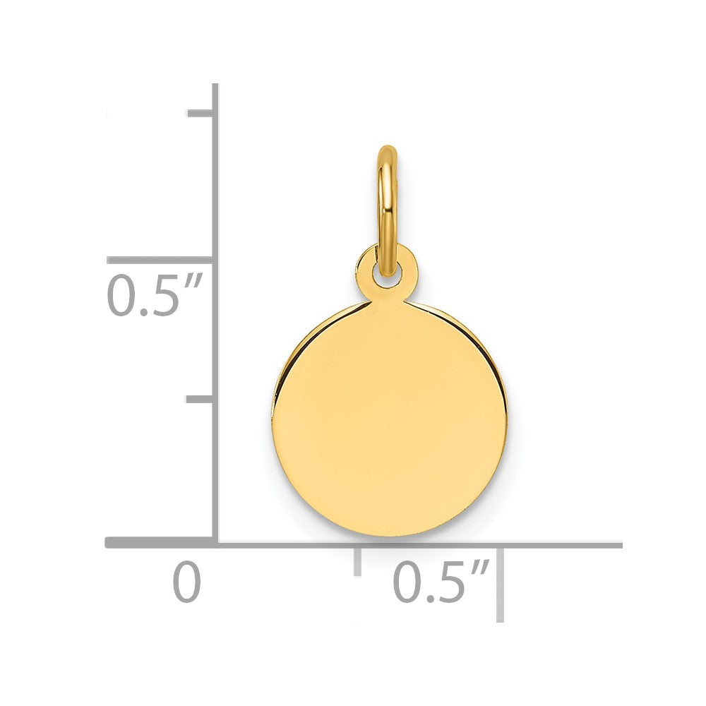 10k Plain .018 Gauge Circular Engravable Disc Charm