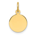 14k Plain .027 Gauge Circular Engravable Disc Charm