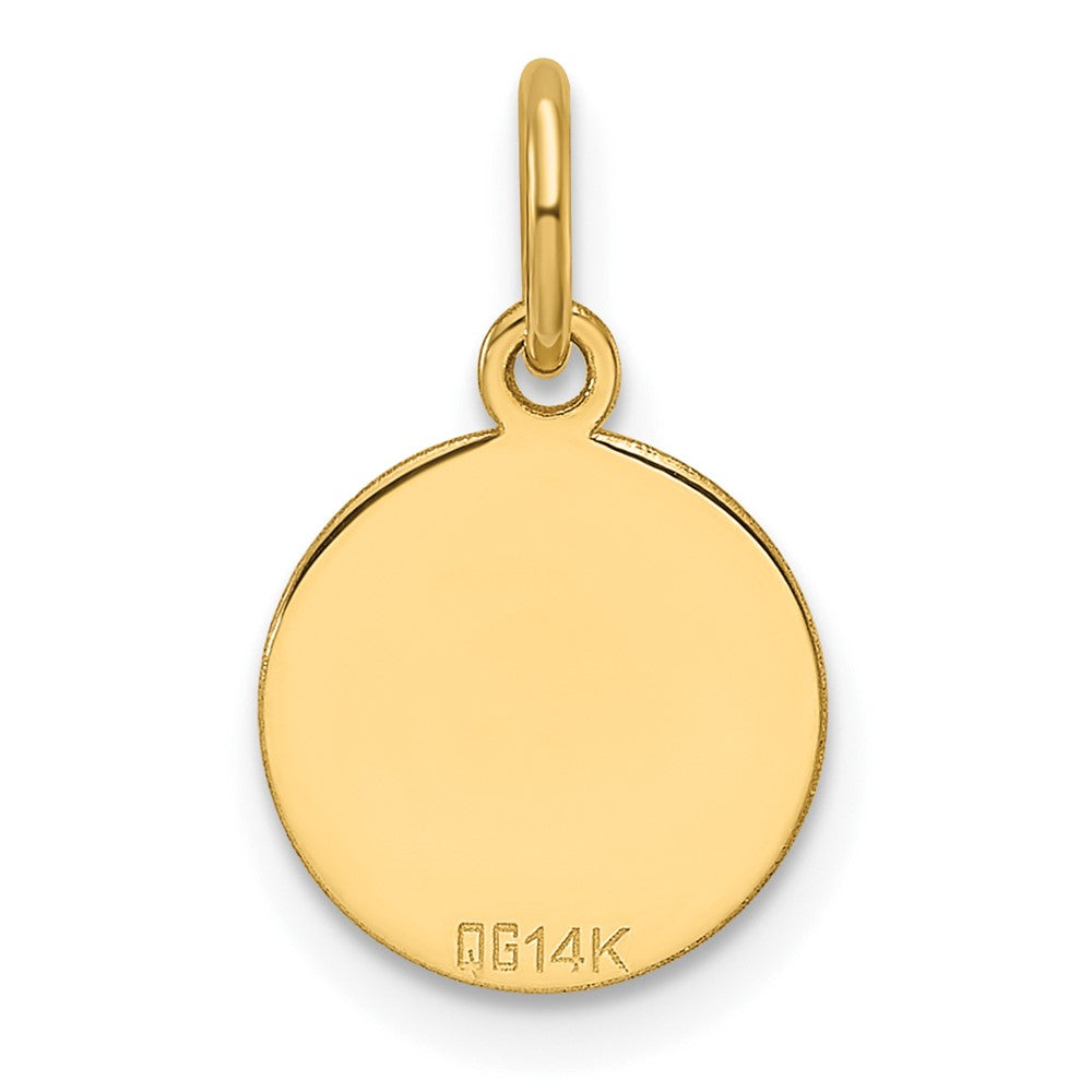 14k Etched .013 Gauge Engravable Round Disc Charm