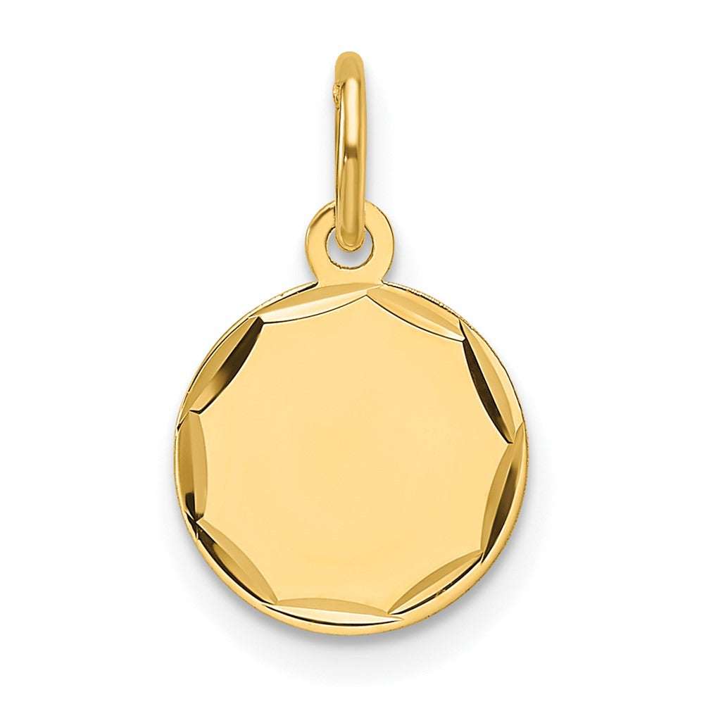 14k Etched .018 Gauge Engravable Round Disc Charm