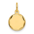 14k Etched .013 Gauge Engravable Round Disc Charm