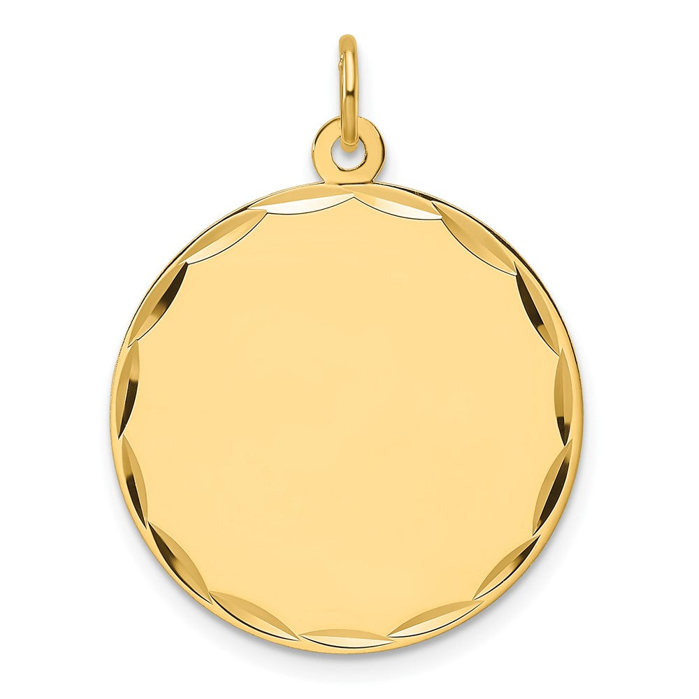 14k Etched .018 Gauge Engravable Round Disc Charm