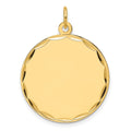 14k Etched .013 Gauge Engravable Round Disc Charm