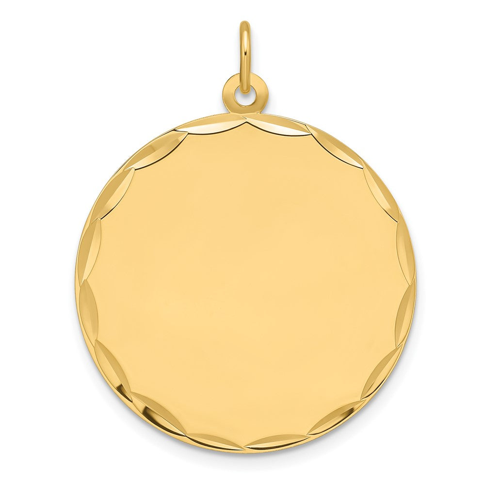 14k Etched .011 Gauge Engravable Round Disc Charm