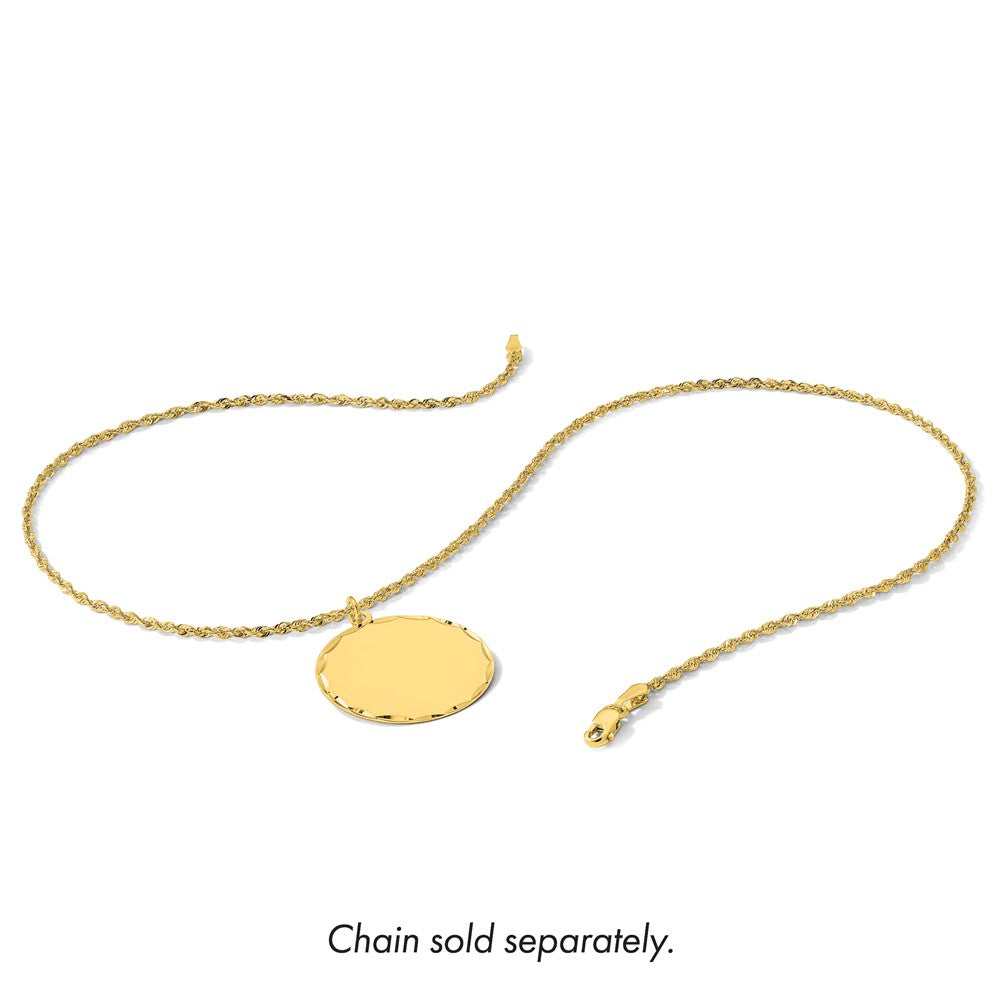 14k Etched .027 Gauge Engravable Round Disc Charm