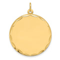 14k Etched .009 Gauge Engravable Round Disc Charm