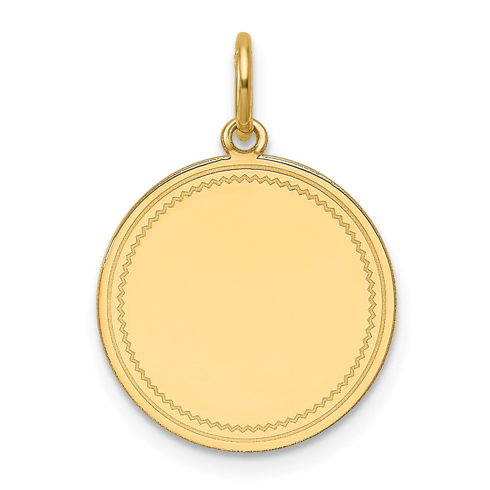 14k Plain .027 Gauge Engravable Round Disc Charm