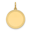 14k Plain .013 Gauge Engravable Round Disc Charm