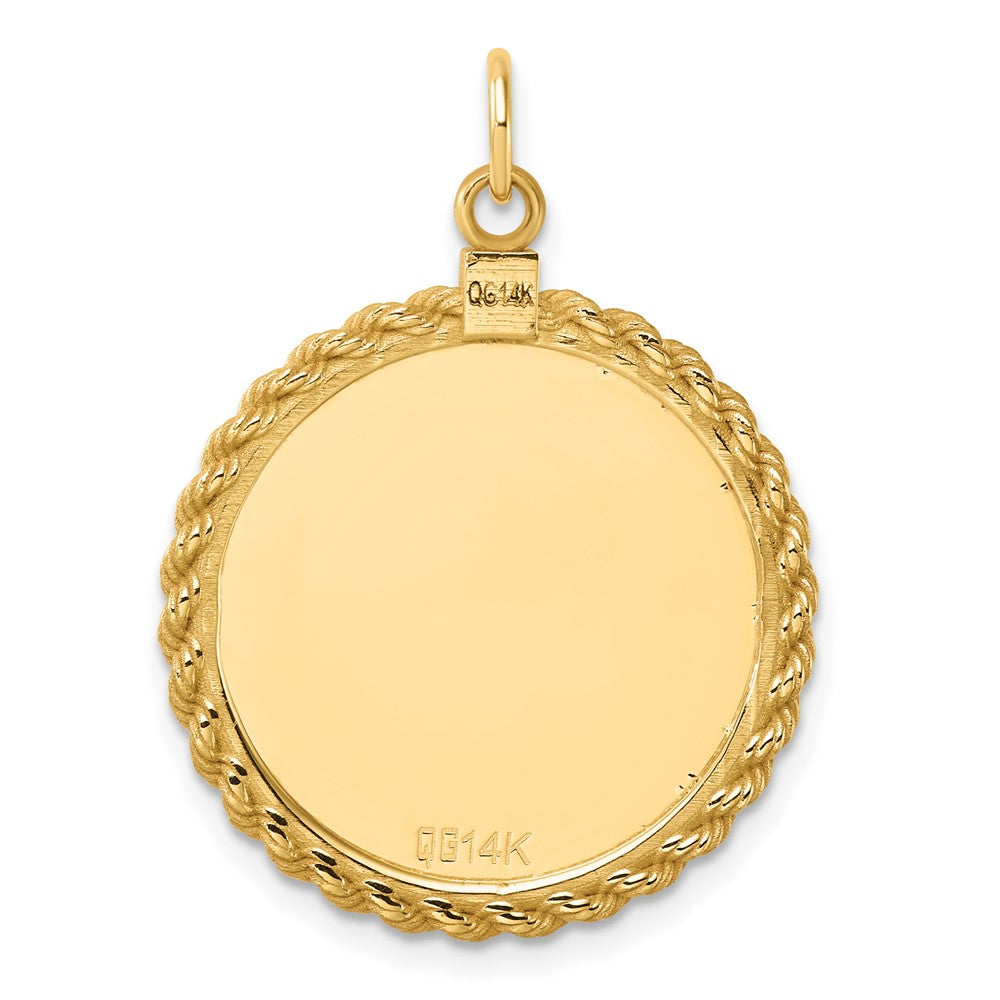 14k Plain .013 Gauge Circular Engravable Disc with Rope Charm