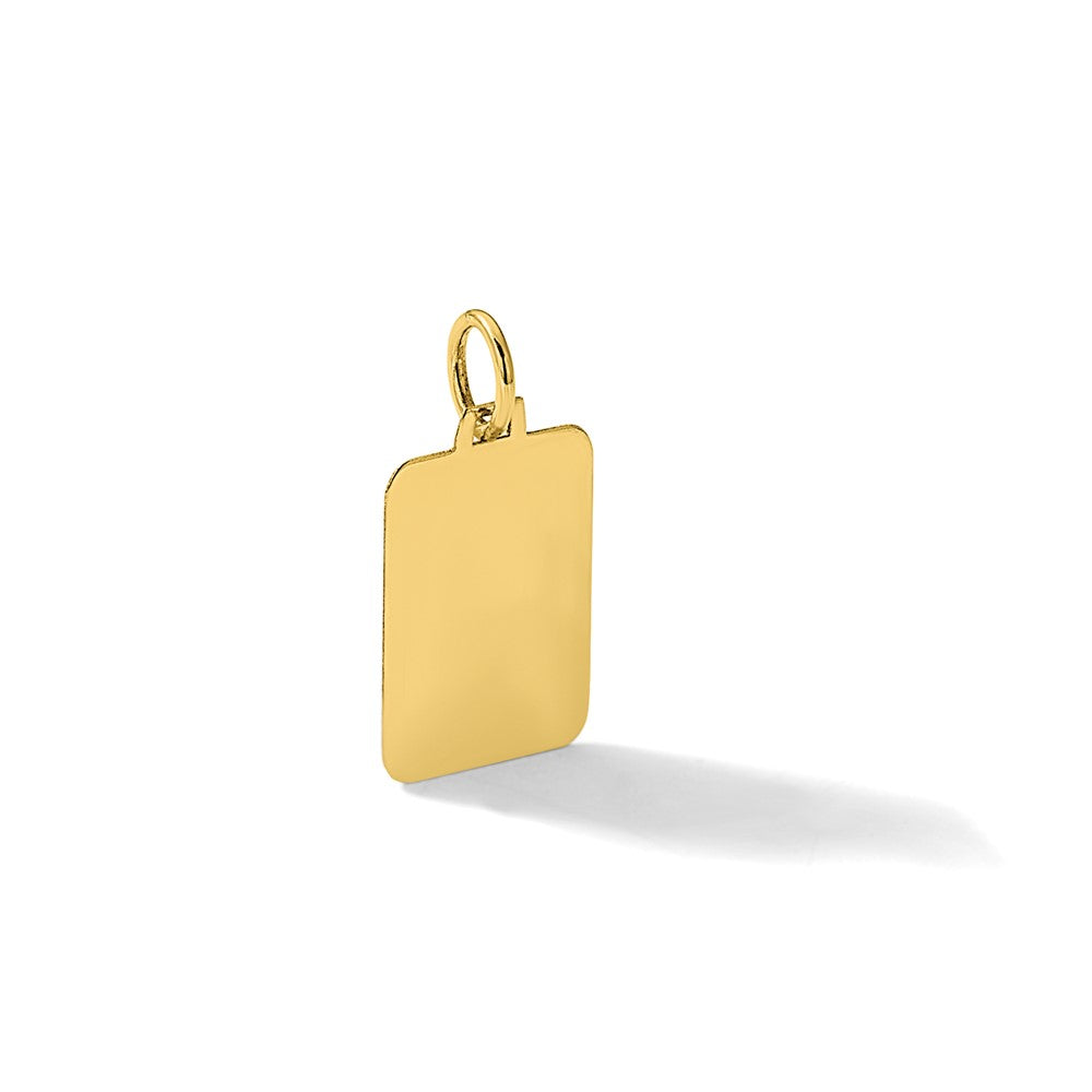 14k Plain .013 Gauge Engravable Rectangular Disc Charm