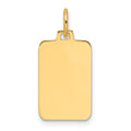 14k Plain .027 Gauge Engravable Rectangular Disc Charm