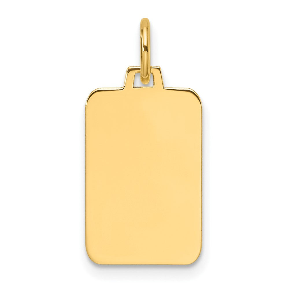 14k Plain .027 Gauge Engravable Rectangular Disc Charm
