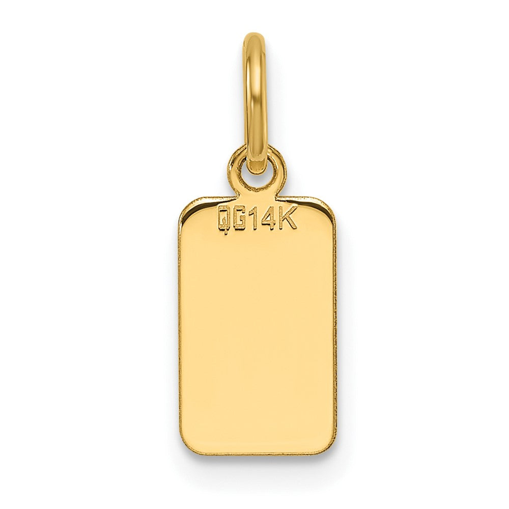14k Plain .013 Gauge Engravable Rectangular Disc Charm
