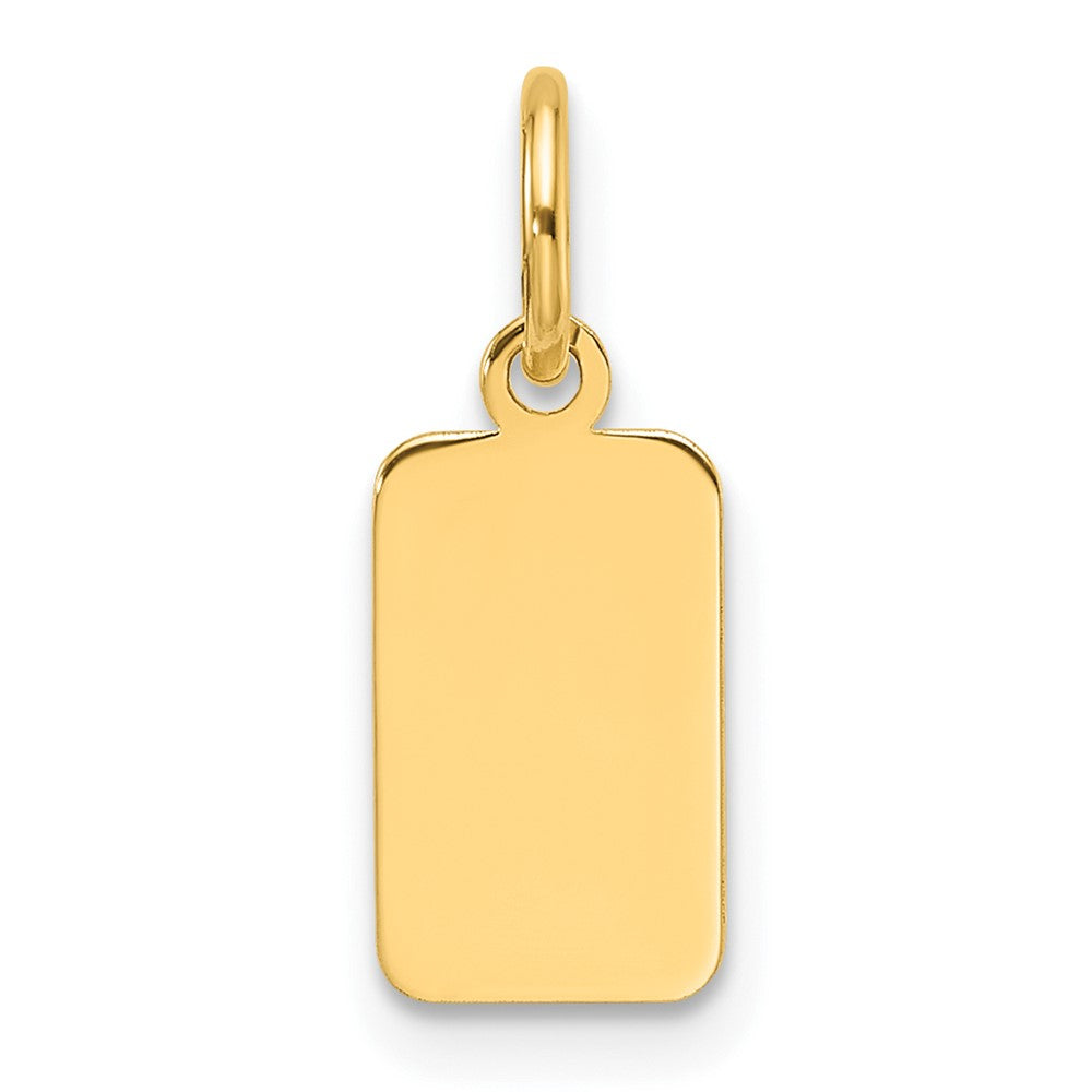 14k Plain .018 Gauge Engravable Rectangular Disc Charm