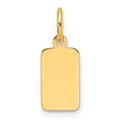 14k Plain .027 Gauge Engravable Rectangular Disc Charm