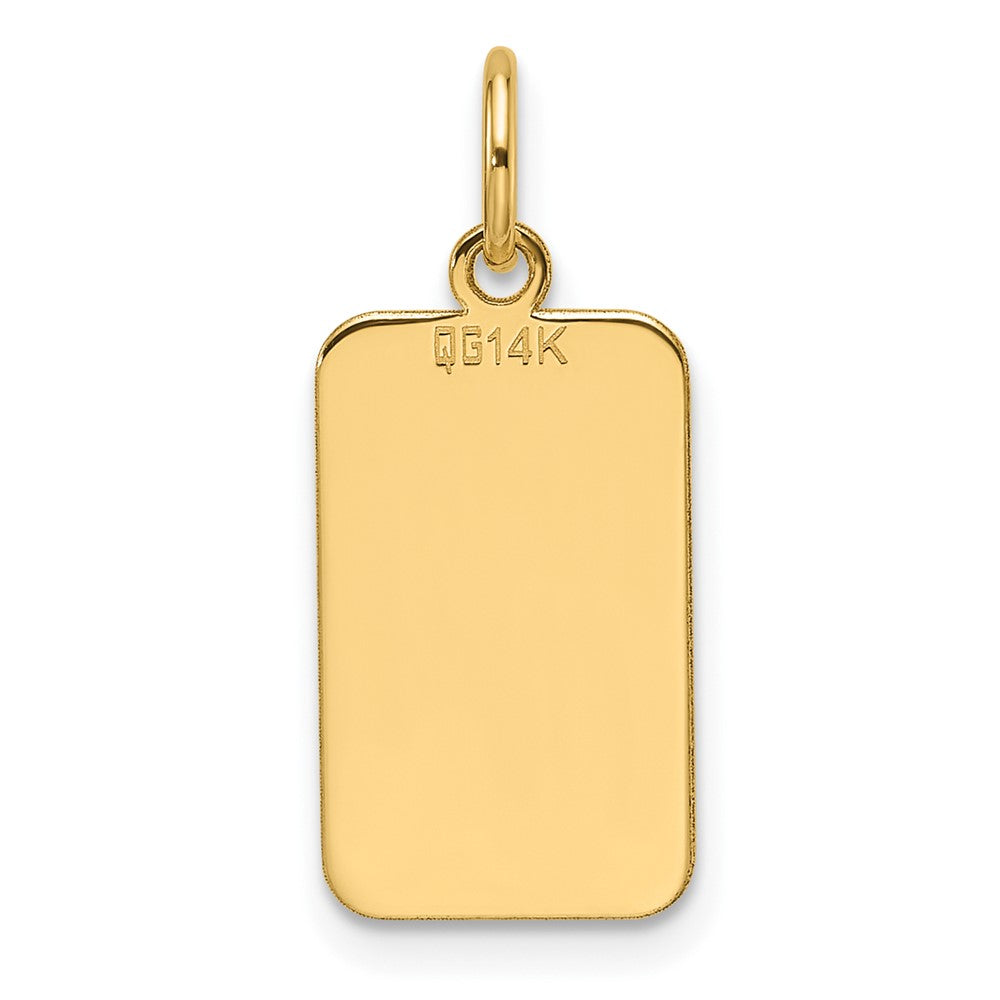 14k Plain .013 Gauge Engravable Rectangular Disc Charm