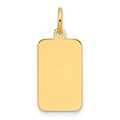 14k Plain .027 Gauge Engravable Rectangular Disc Charm