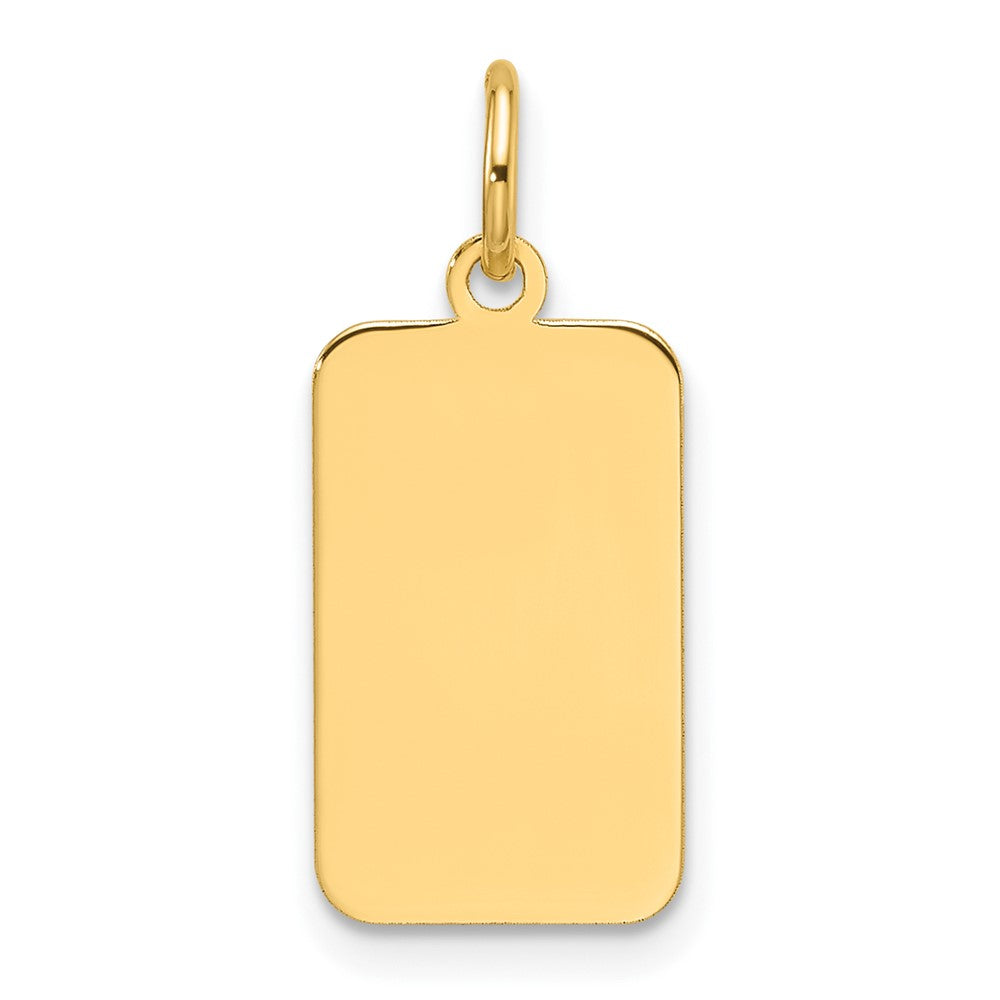 14k Plain .027 Gauge Engravable Rectangular Disc Charm
