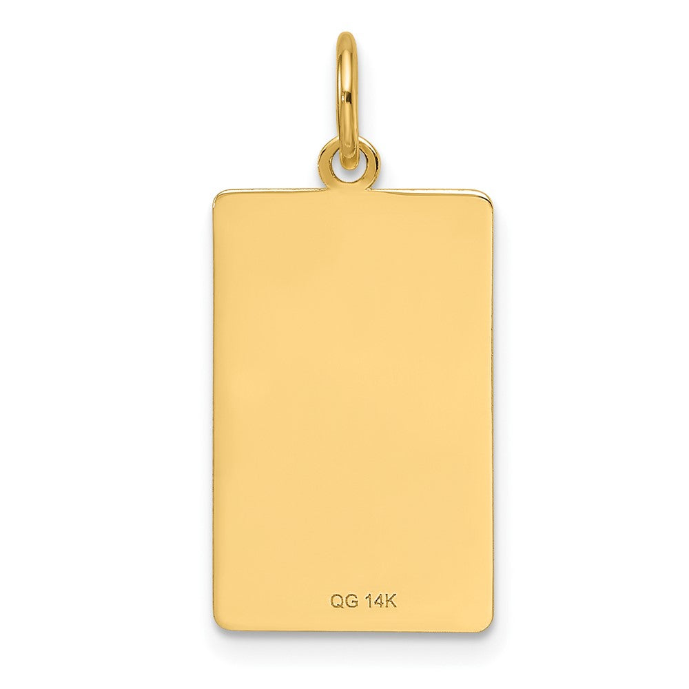 14k Patterned .013 Gauge Engravable Dog Tag Disc Charm