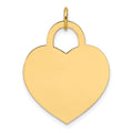 14k Large Engravable Heart Charm