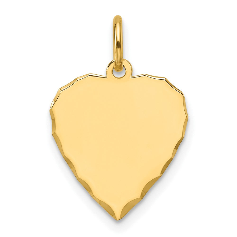 14k Etched .018 Gauge Engravable Heart Disc Charm
