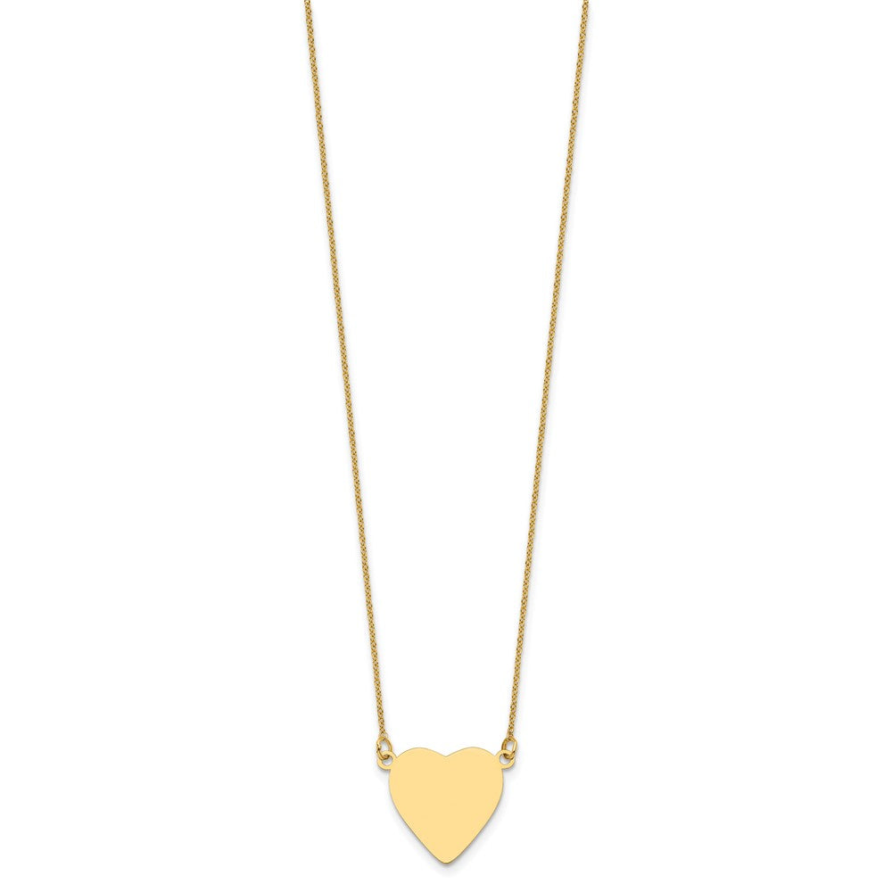 14k Plain .013 Gauge Heart Engravable Disc Necklace